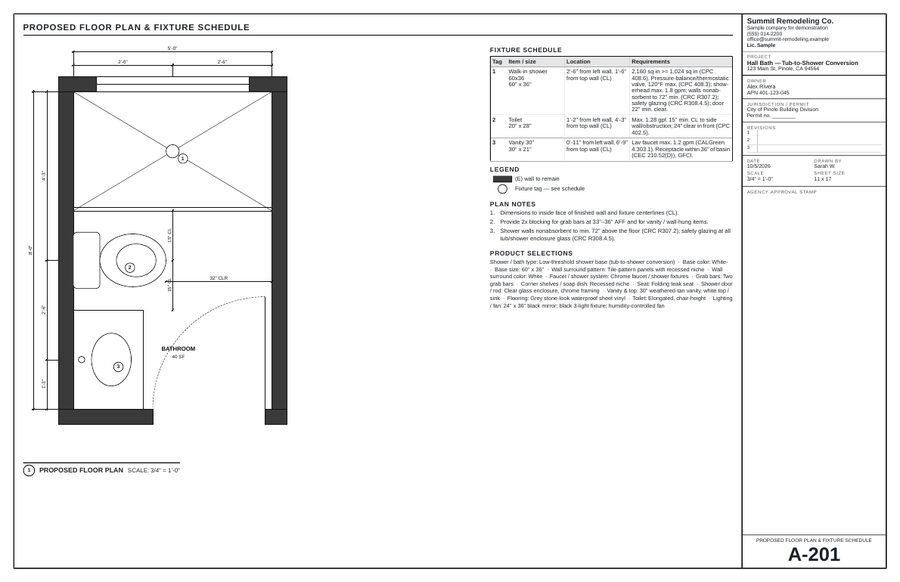 Permit drawing set sample